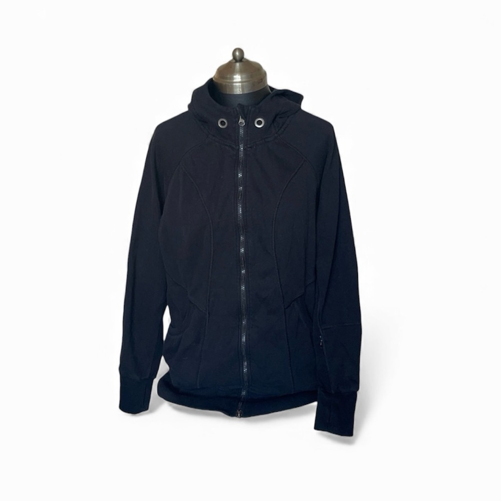 90 degrees black cotton sweatshirt preowned wish zip in front the strap missing